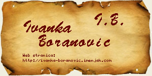 Ivanka Boranović vizit kartica